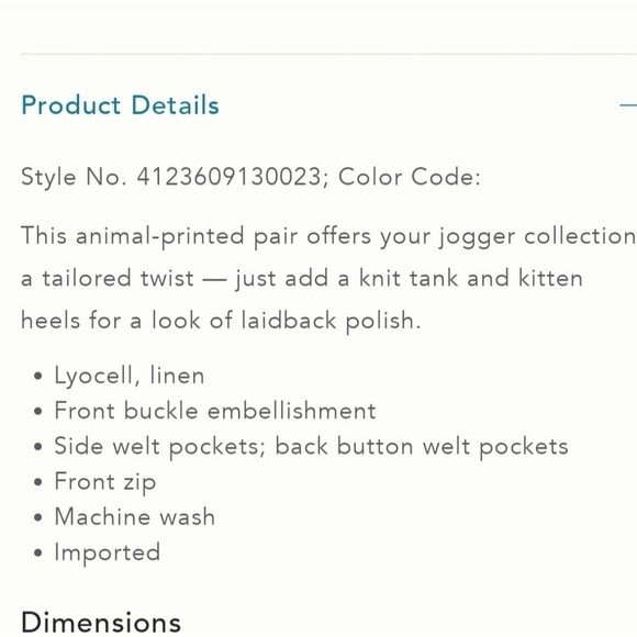 Anthro Tamarind Trouser Jogger/Lounge Giraffe Animal Print Brown Size 18W - Picture 16 of 16